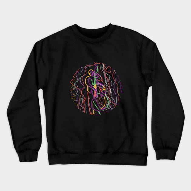 Abstract Colorful Bass Musician Crewneck Sweatshirt by jazzworldquest